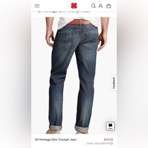 Lucky Brand 121 Heritage Slim Triumph Jean 28x32 Rolling Hills Blue